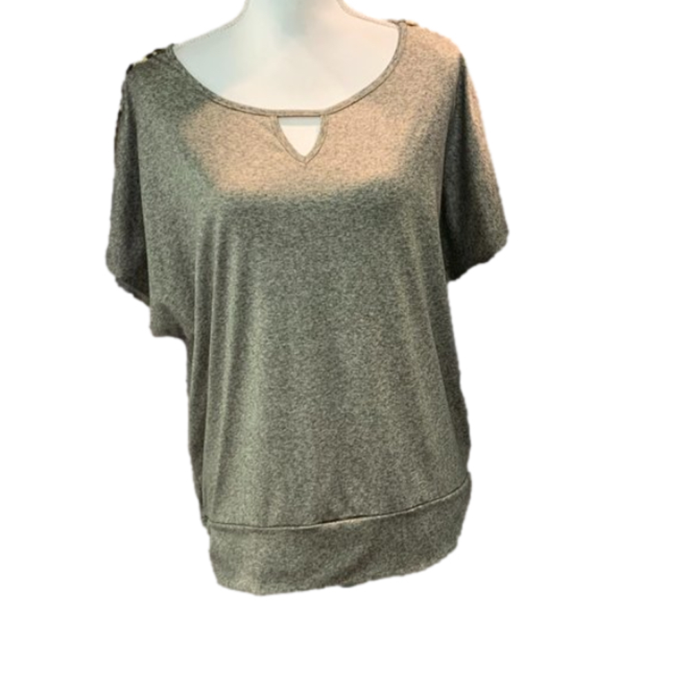 APT.9 Women's Embellished Short Sleeve Top, Size XLarge